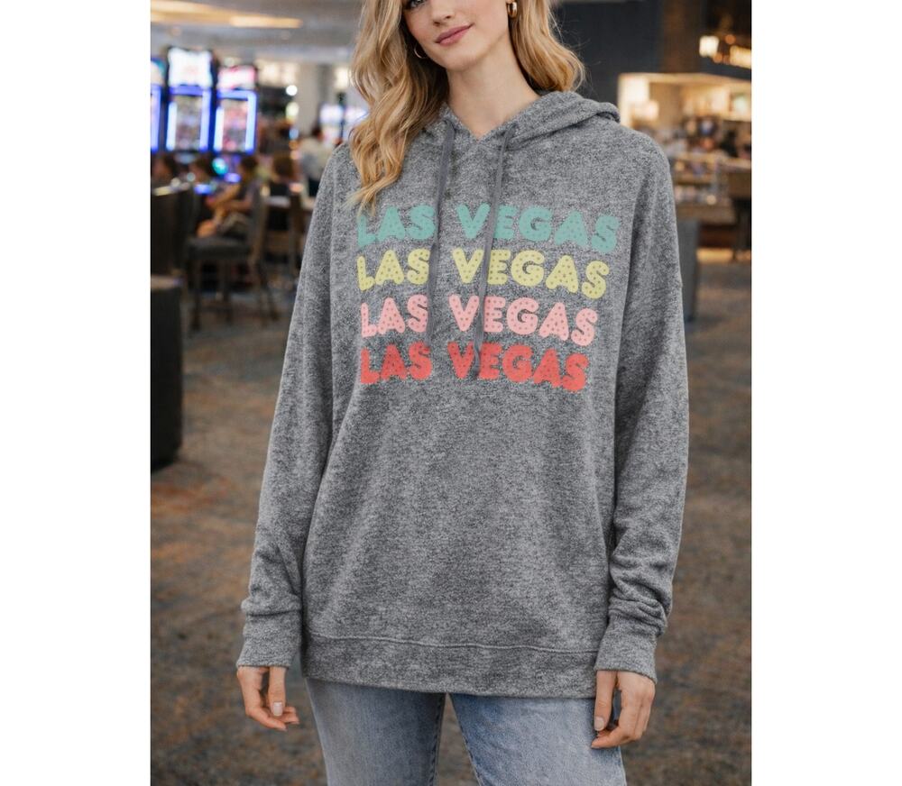 PINK Victorias Secret Las Vegas Hoodie Medium Gray Limited Edition Lightweight